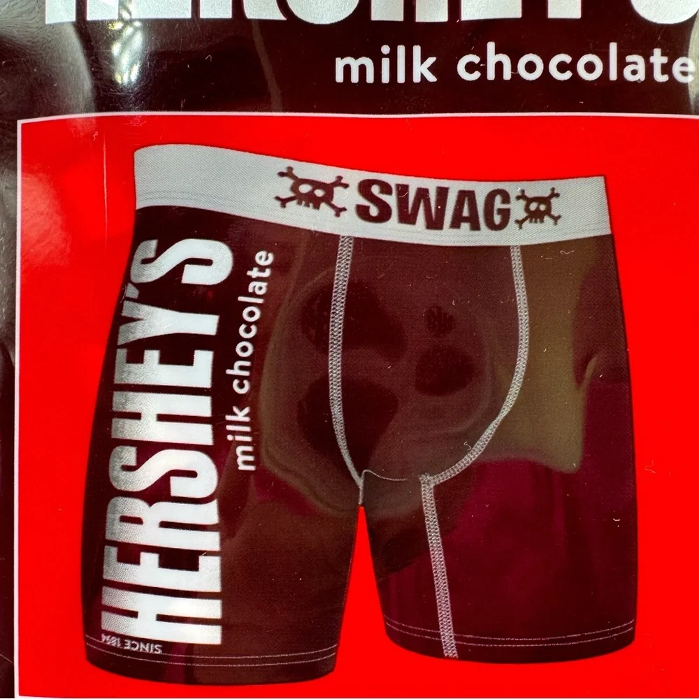 Hershey’s Chocolate Bar Candy Boxer Briefs Mens Large Underwear Fun Novelty Gift
